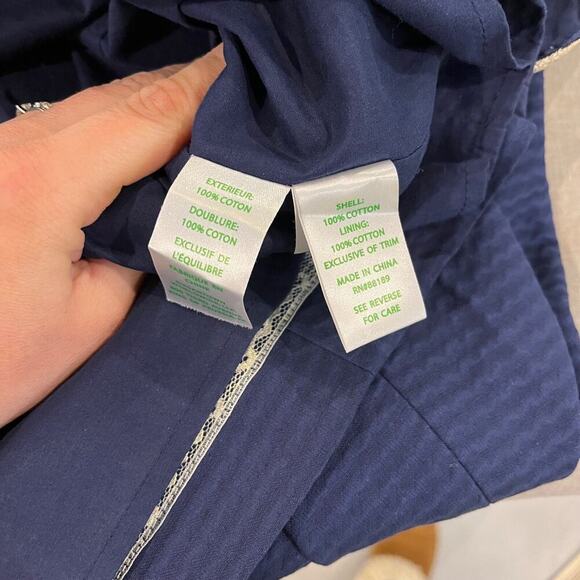 Lilly Pulitzer Valli Shift Dress Women's 6 Mini Metallic Sleeveless Navy Blue - Picture 6 of 10